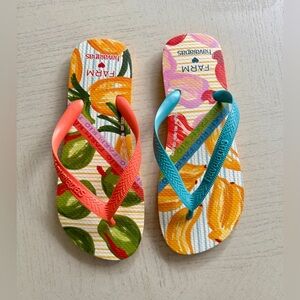 Farm Rio x Havaianas Fruits Scarves Flip Flops Sandals Size 9/10